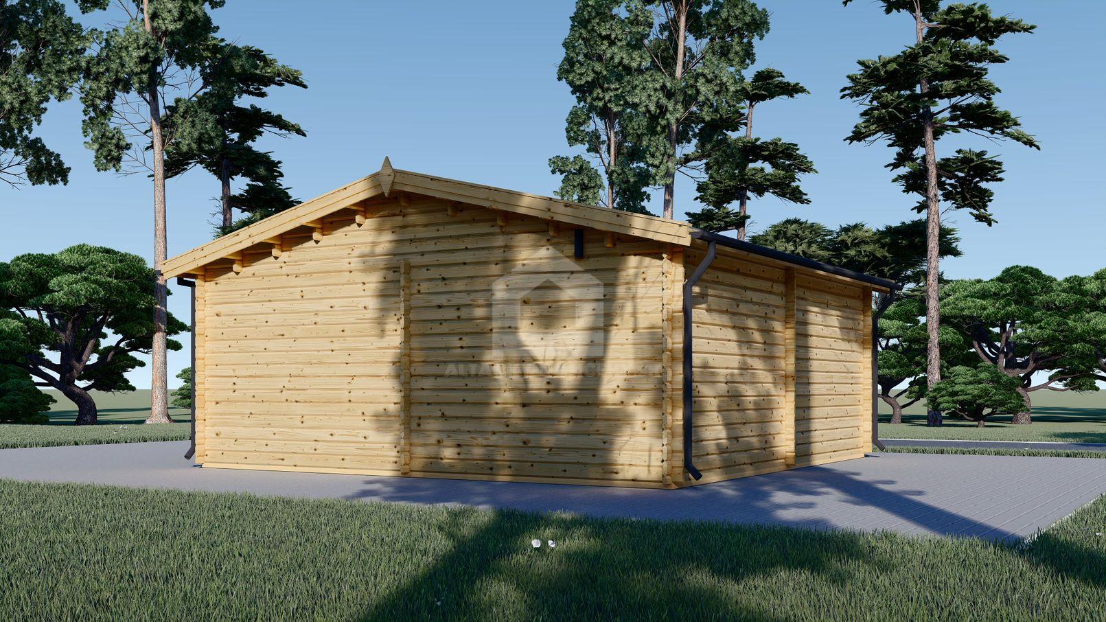 Garage en bois CLASSIC (44 mm), 5x6 m, 30 m²